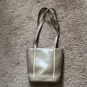 Liz Claiborne Women Elegant Mini Tote Shoulder Bag. Taupe color.